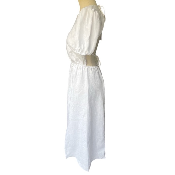 Rare NWT Reformation Anneliese Linen Midi Dress in White Size:6 - Picture 4 of 11
